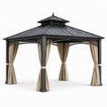 Gartenpavillon Metall Schwarz 3x4 m