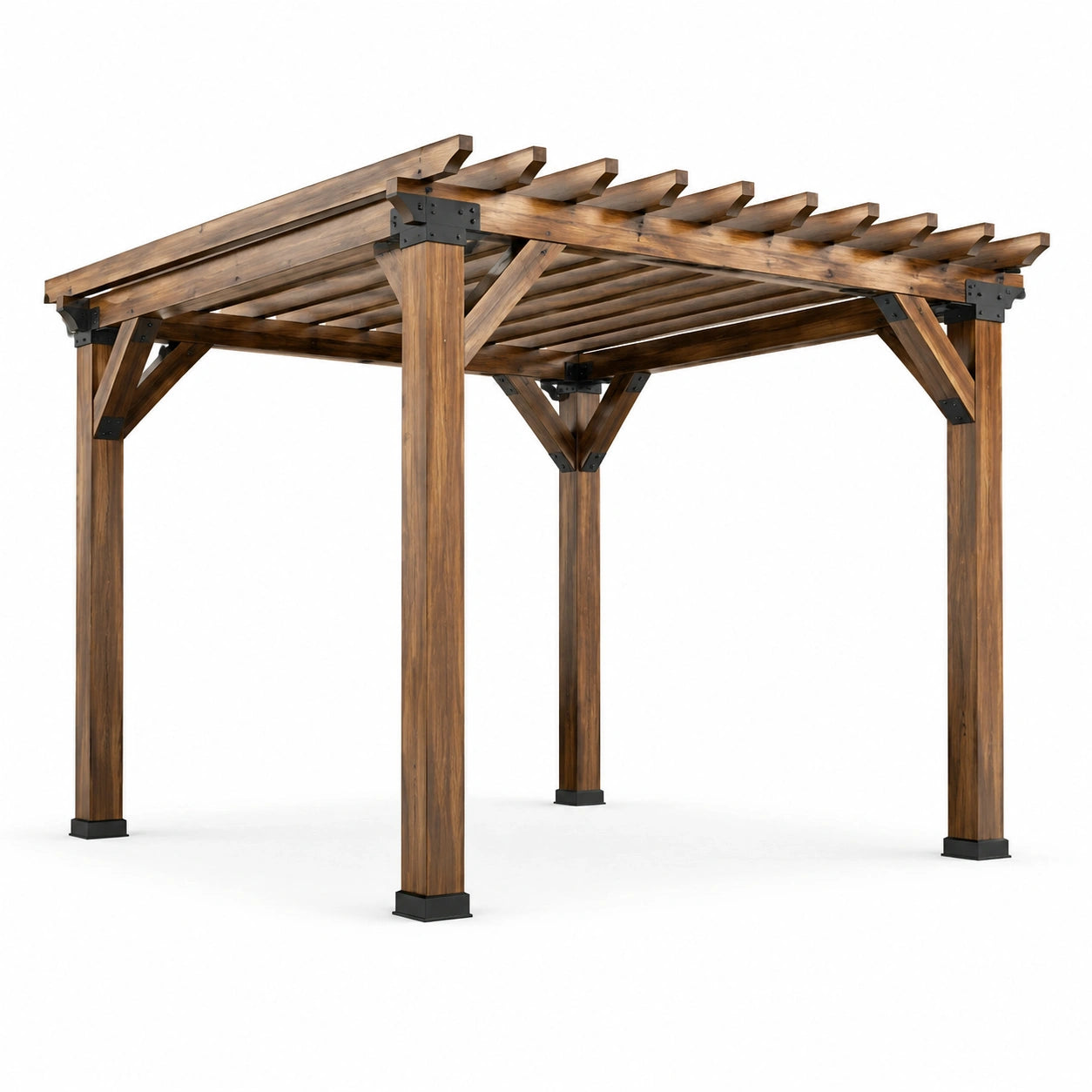 Pergola aus Akazienholz Braun 300x300x250cm
