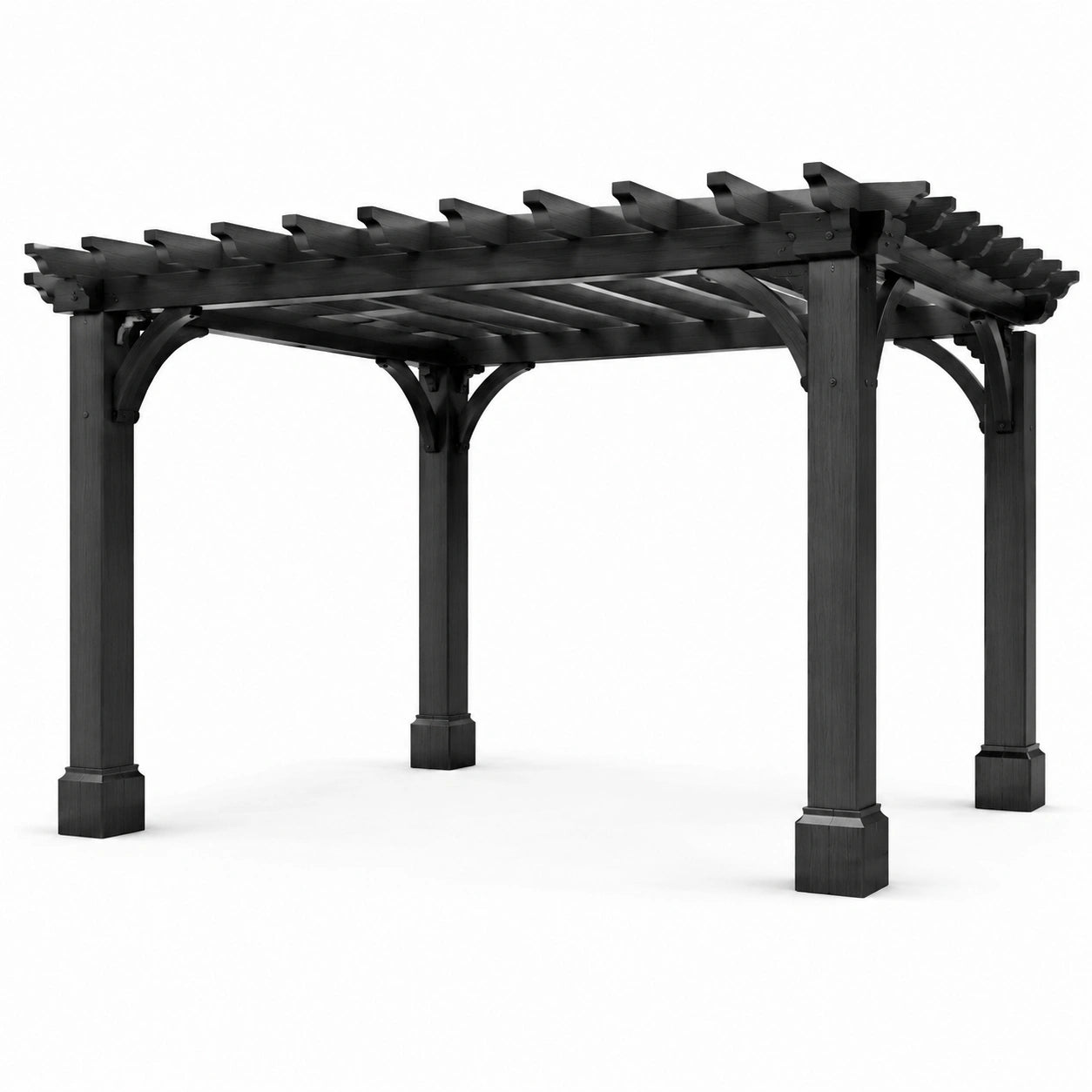 Holzpergola rechteckig massiv anthrazit 300x400cm