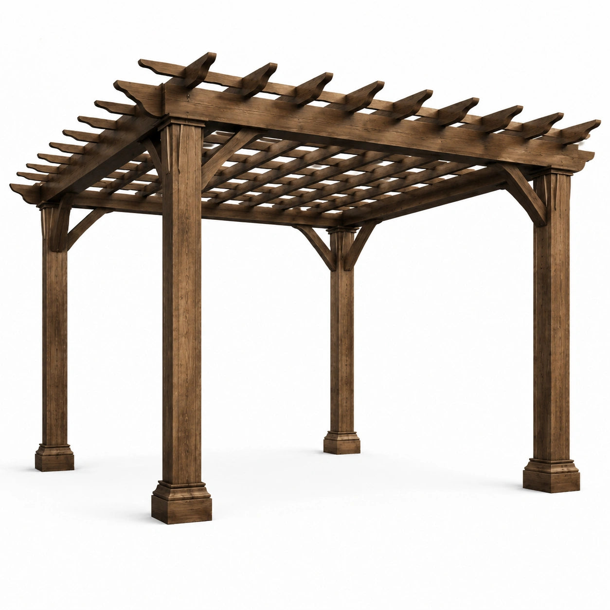 Rechteckige Pergola aus Kiefernholz 300x300x250 cm Braun