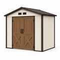 Kunststoff Gartenhaus mit Satteldach Braun Beige 250x150x200 cm