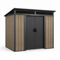 Metall Gartenhaus WPC Flachdach Hellbraun/Anthrazit 185x152x214 cm