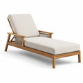 Gartenliege Akazienholz Polyestergewebe Creme 200x75x40 cm
