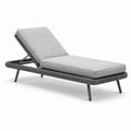Gartenliege Aluminium Polyethylen-Rattan mit Polyester Grau