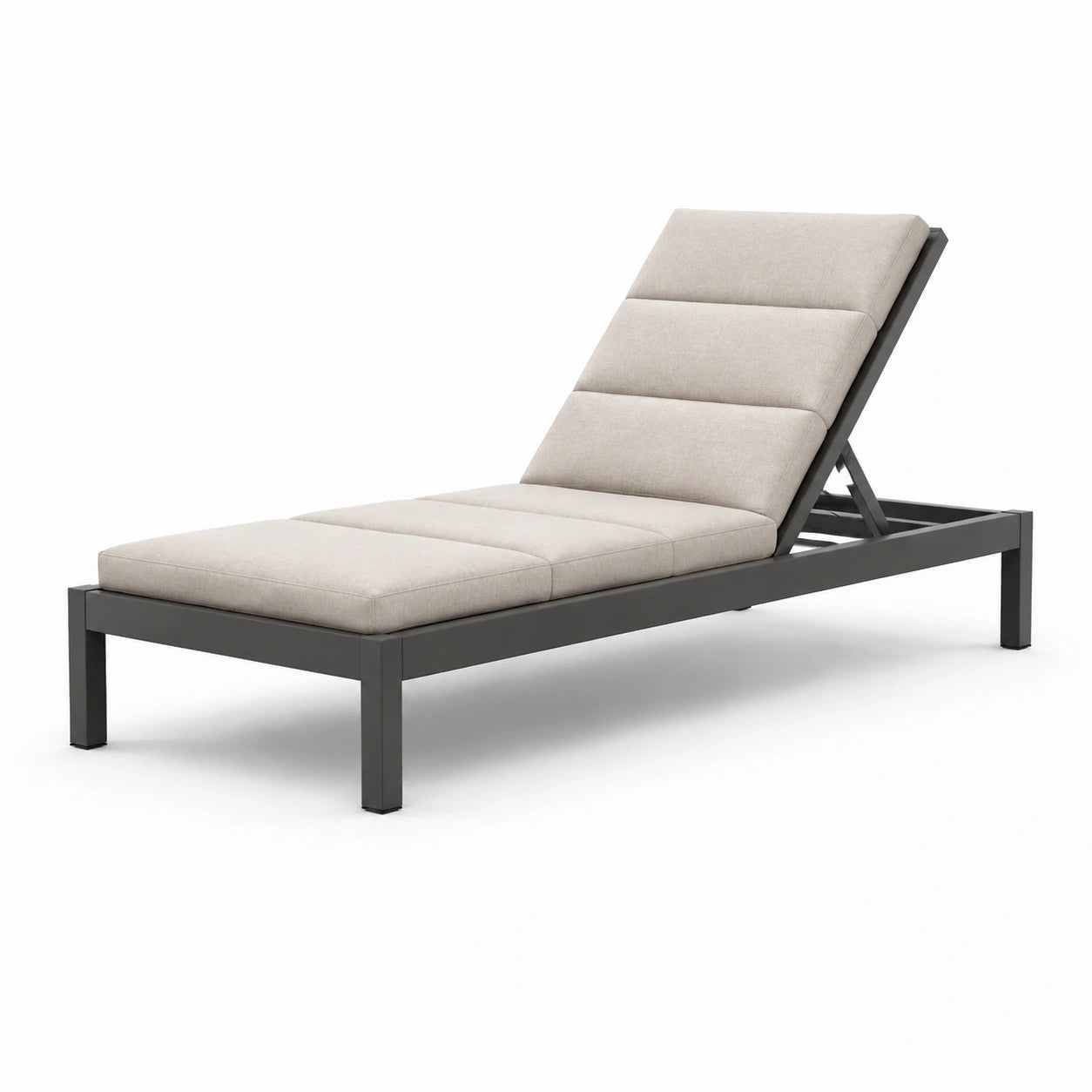 Gartenliege Aluminiumrahmen mit Polyesterkissen Beige